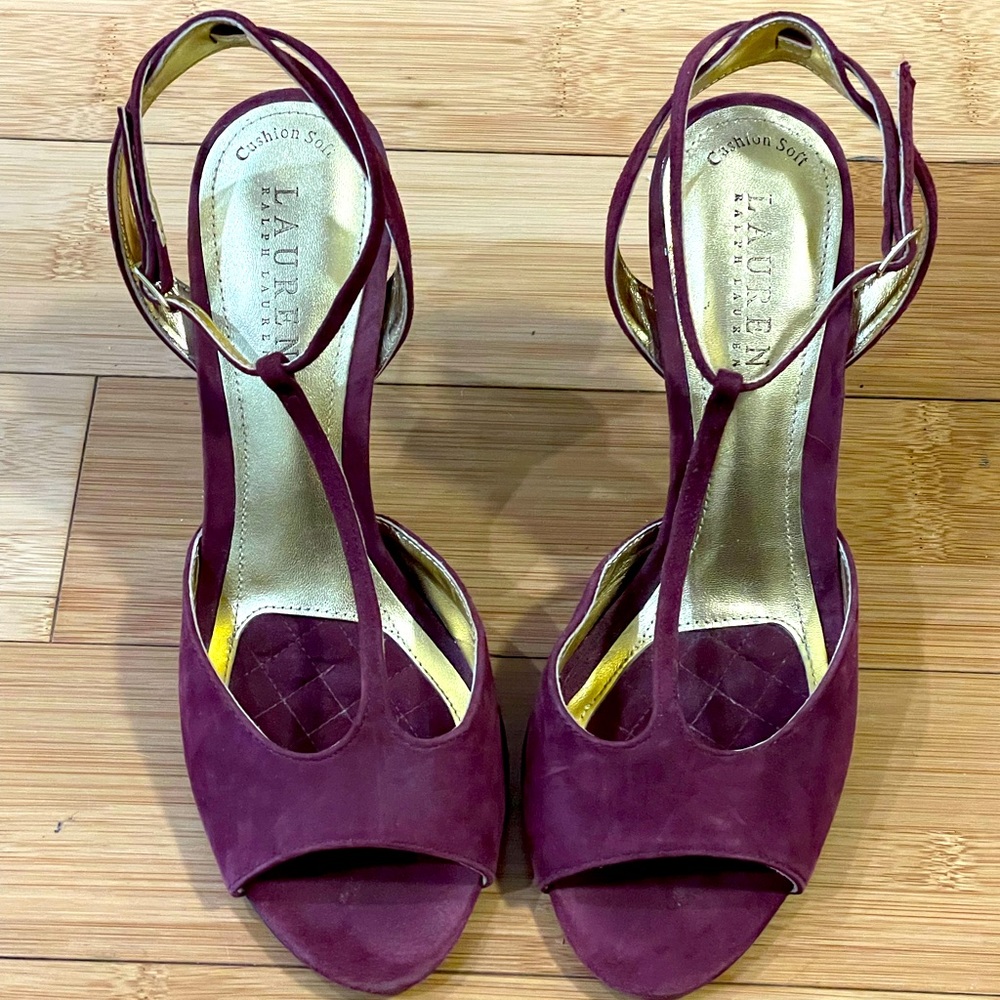 Heeled Sandals- Ralph Lauren Tstrap Peeptoe Heels